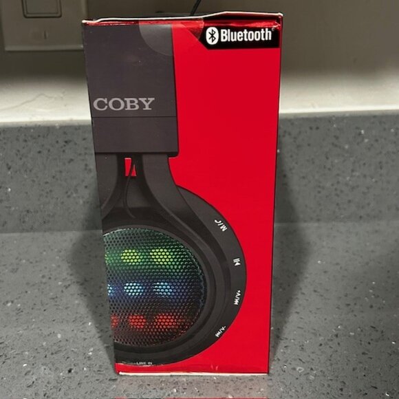 NEW COBY BLUETOOTH "LIGHTUP" Hands-free HEADPHONES BUILT IN MIC MICRO usb/aux - Picture 3 of 5